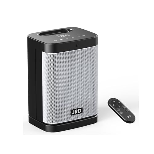 Space Heater, JRD 1500W Ceramic Portable Electric Heater with Remote, Rapid Heating, Thermostat, 80° Oscillation, 12H Timer, Small Quiet Desk Heater for Indoor Use Bedroom Home Office