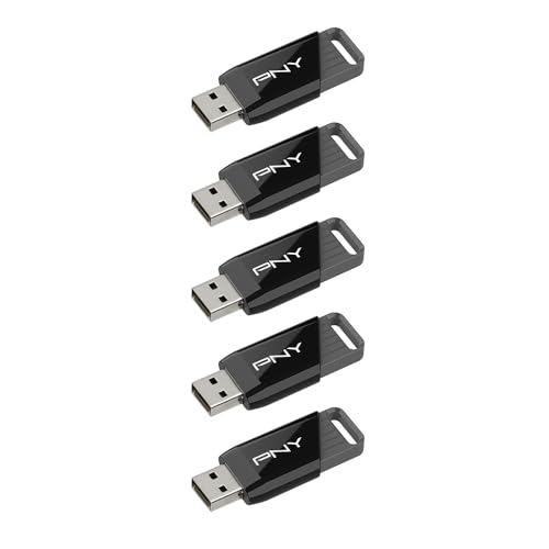 PNY 64GB Attaché X USB 3.2 Gen 1 Flash Drive, Advanced Performance Up to 130MB/s Read, Everyday Data Store & Transfer, Reliable Portable Storage, Durable, Type-A, Computers, Laptops, Desktops, 5-Pack