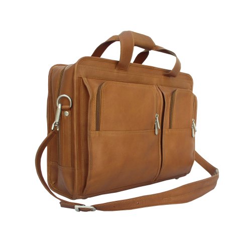 Piel Leather Professional Computer Portfolio, Saddle, One Size