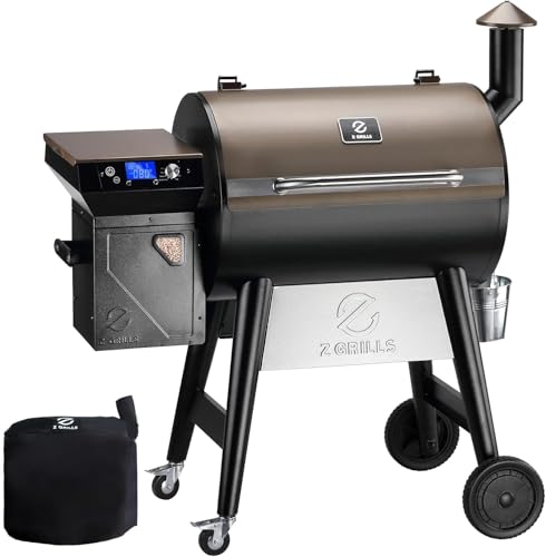 Z GRILLS 2026 Upgrade 8-in-1 Electric Wood Pellet Grill & Smoker with PID V3.0 Controller, LCD, 697 Sq In,Meat Probes, Easy Hopper Clean-out & Grill Cover