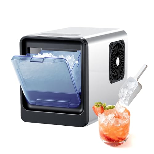 VEVOR Countertop Ice Maker, 33 lbs per Day, Self-Cleaning Portable Machine with Scoop, Drawer-Style Ice Access, Nugget Ice-Making Machine with Chewable ICES for Home, Kitchen, Office, Bar & Party