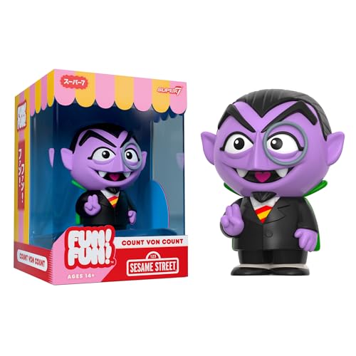 Super7 Fun! Fun! Sesame Street Count Von Count Vinyl Figure - 5" Sesame Street Action Figure - Classic TV Show Collectibles and Retro Toys
