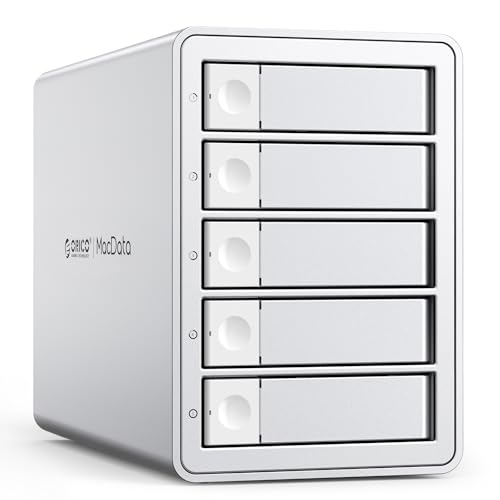 ORICO 5-Bay RAID External Hard Drive Enclosure for 2.5/3.5 Inch SATA HDD/SSD up to 5X 22TB, USB3.0 Type-A Hard Drive Docking Station, Supports RAID 0/1/3/5/10/JBOD/Clone/ClearMode -9958RU3