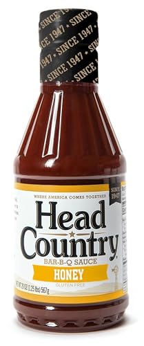 Head Country BBQ Sauce, Honey | 20 Ounce | Sweet & Savory Championship Barbecue Sauce For Chicken, Pork, Ribs & Burgers