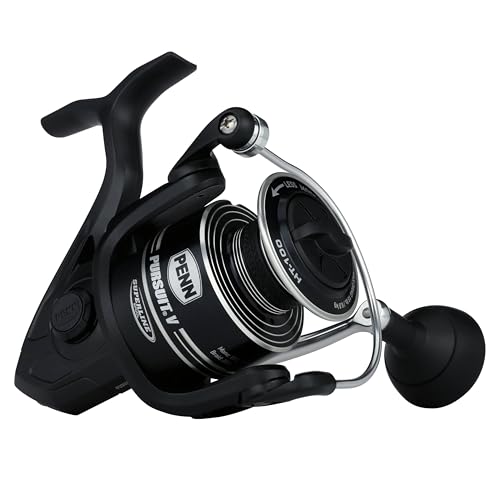 Penn Pursuit V Spinning Fishing Reel, Size 4000, Corrosion-Resistant Graphite Body, Lightweight Aluminum Superline Spool, HT-100 Drag System