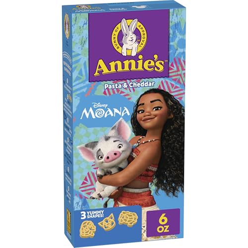 Annie's Disney Moana Pasta and Cheddar Macaroni and Cheese, Kids Dinner Side or Snack, 6 oz