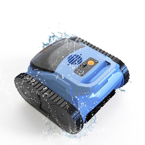 Zyerch Cordless Robotic Pool Cleaner for Inground Pools, Automatic Pool Vacuum with Wall Climbing and Waterline Scrubbing, 180 Mins Runtime for 2100 Sq.Ft Pools