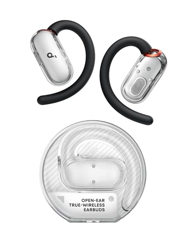 Soundcore V40i by Anker, Open-Ear Headphones, Clear Design, Lidless Case, 4 Adjustable Positions for Every Ear Size, Richer Bass, IP55, 21H Playtime, AI Clear Calls, Bluetooth 5.4, App Control