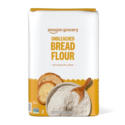 Amazon Grocery, Enriched Bread Flour, Unbleached, 5 Lb