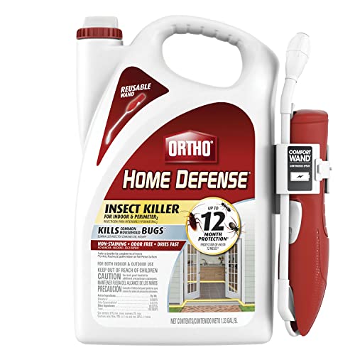 Ortho Home Defense Insect Killer for Indoor and Perimeter2 with Comfort Wand - Ready-To-Use Bug Spray, Kills Ants, Cockroaches & Spiders, 1.33 gal.