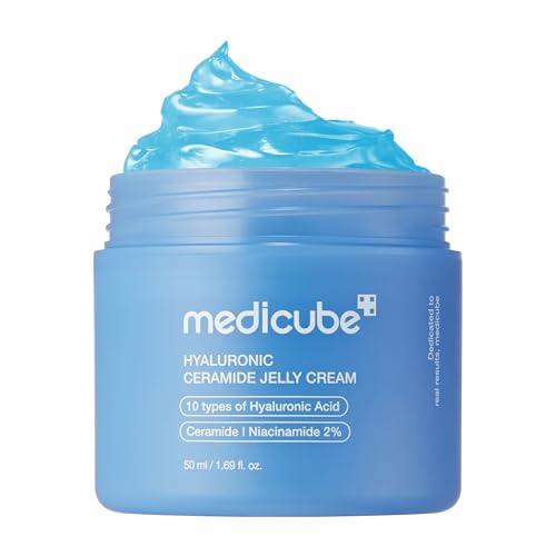medicube Jelly Cream with Hyaluronic Acid | Daily Moisturizer for All Skin Types | Long-lasting Hydration with Hyaluronic Acid, Ceramides, Multi Peptides | Supports Skin's Natural Barrier | 1.69 fl.oz