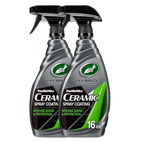 Turtle Wax Hybrid Solutions Ceramic Spray Coating, High Shine Car Wax, Offers Durable Paint Protection, Extreme Water Beading Action, Safe for Glass, Wheels, Trim and More, 16 oz (Pack of 2)