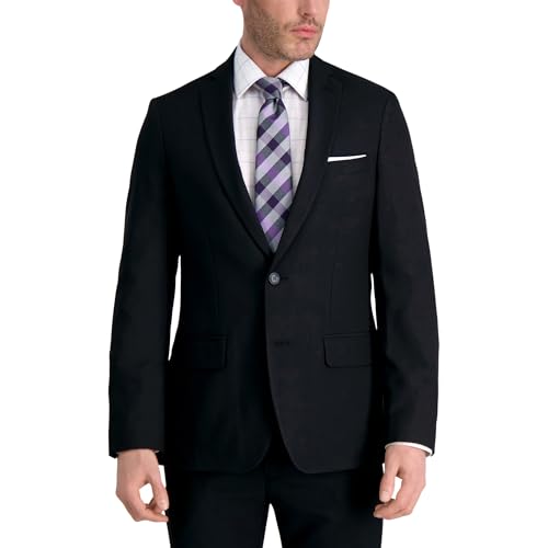 Haggar Men's Smart Wash Performance Slim Fit Suit Separates-Pants & Jackets, Black-Jacket, 40