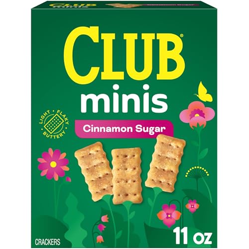 Club Minis Crackers, Spring Snacks, Snack Crackers, Limited Edition, Cinnamon Sugar, 11oz Box (1 Box)