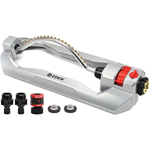 Eden 96215 Metal 2-Way Oscillating Sprinkler for Lawn and Garden w/Quick Connect Starter Set