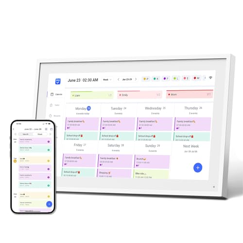 Mezed 10.1" Digital Calendar, Meal Planner, Duty Chart, to Do List,HD Smart Touch Screen Home Interactive Smart Electron Calender , Gifts for Women Men, Gifts for Mom Dad- Built-in Digital Photo Frame Function (white, 10.1)