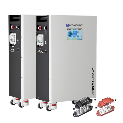 ECO-WORTHY Powermega 48V 314Ah(2 Pack) LiFePO4 Battery Energy Storage, Active Balancing 200A BMS, Aerosol Fire Protection, LCD with Bluetooth and WiFi, RS485/CAN/RS232 for Off-Grid Solar, Home Backup