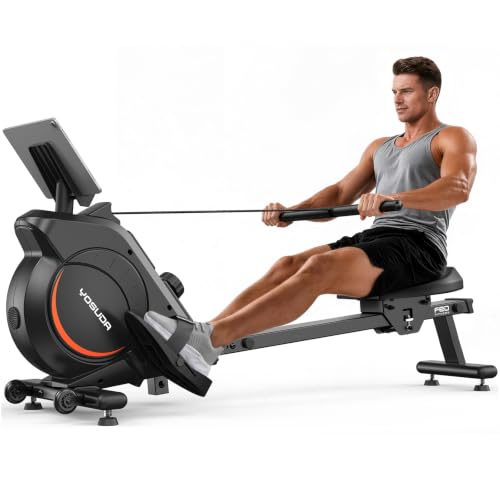 YOSUDA Magnetic Rowing Machine for Home, Quiet & Smooth Full Body Workout Rower, App Connected Cardio Equipment, Apartment-Friendly Indoor Fitness Machine