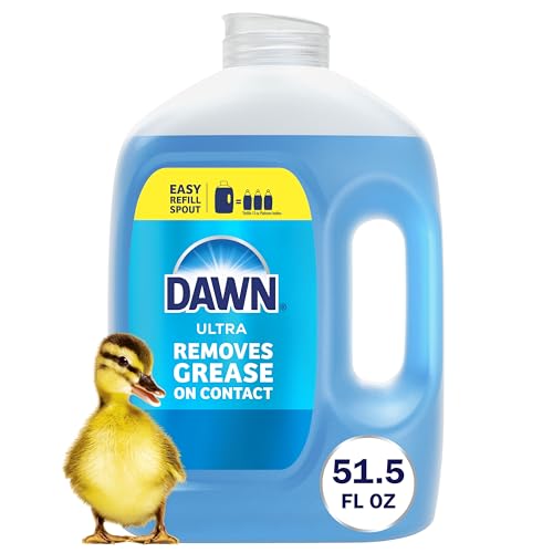 Dawn Ultra Original Dish Soap Refill Jug, Large Size Original Blue Liquid Dishwashing Detergent, Powerful Dawn Dish Soap for Grease, 51.5 oz