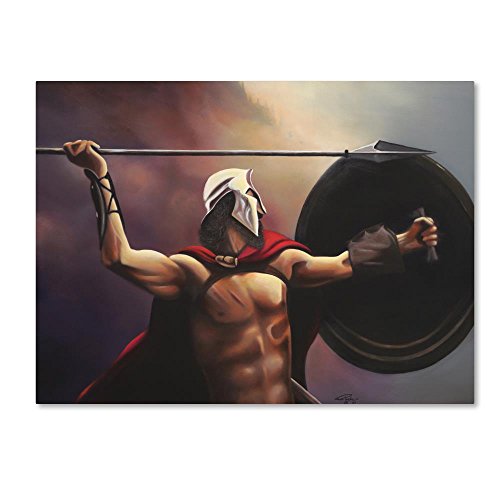 Spartan Warrior by Geno Peoples, 14x19-Inch Canvas Wall Art