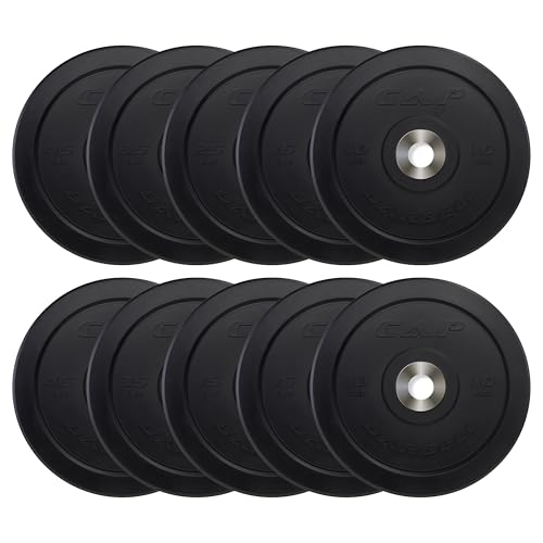 CAP Barbell 260 lb PRO Olympic Bumper Plate Set, Black