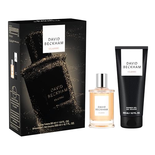 David Beckham Classic Eau de Toilette + Shower Gel Gift Set, Notes of Grapefruit, Cashmere Wood, and Musk, Men's Fragrance, Long Lasting, Everyday Fragrance