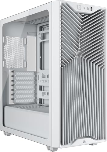 CORSAIR 3200D RS Mid-Tower PC Case – 3X RS120 PWM Fans Included, GPU Anti-sag Stabilization Arm, ASUS BTF, MSI Project Zero, Gigabyte Project Stealth – White