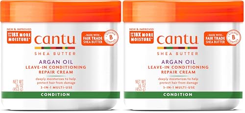 Cantu Leave-In Conditioning Repair Cream, 16 oz | Argan Oil | Pack of 2