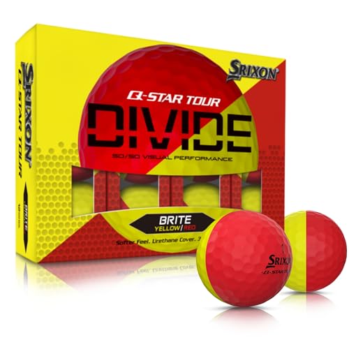 Srixon Q-Star Tour Divide Golf Balls, Red/Yellow