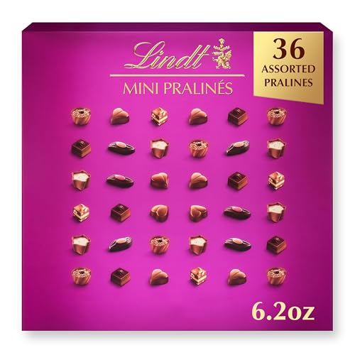 Lindt Mini Pralines, Assorted Chocolate Candy Pralines With Premium Filling, Great For Gift Giving, 6.2 oz. Gift Box