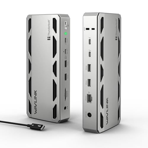 WAVLINK Intel Certified Thunderbolt 5 Dock, 12-in-1 TB5 Docking Station with 120Gbps Max Transfer, 140W PD, 2.5G Ethernet, 4X USB-A 3.2 Gen 2, SD4.0, for Windows 11/Mac OS 14.6 or Later TB5/4 Laptops