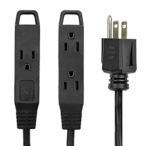 BindMaster Extension Cord/Wire Power Cable, Indoor/Outdoor, 16/3, 3 Outlet, 25 Feet, UL Listed, Black