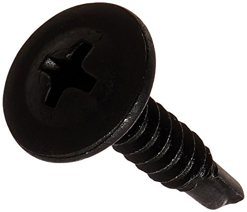 Small Parts 0812KPMB Steel Self-Drilling Screw, Black Phosphate Finish, Modified Truss Head, Phillips Drive, #2 Drill Point, #8-18 Thread Size, 3/4" Length (Pack of 100)