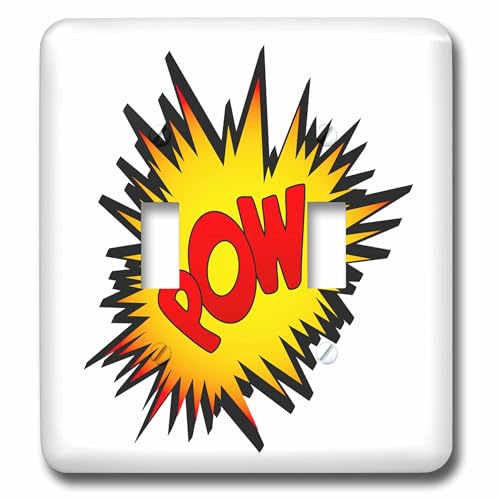 3dRose Superhero fight comic POW double toggle switch