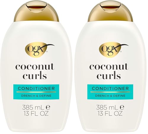 OGX Quenching + Coconut Curl-Defining Conditioner | For Curly Hair | With Coconut & Citrus Oil | Paraben & Sulfate-Free | 13oz Pack of 2