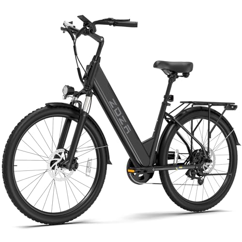 ZDZA Electric Bike for Adults, 1000W Peak Motor, 60 Miles 22Mph Electric Bike, 26" Commuter E Bikes with 48V 10.4Ah Removable Battery, Step-Thru Ebike, Adjustable Stem, 7-Speed & Front Suspension