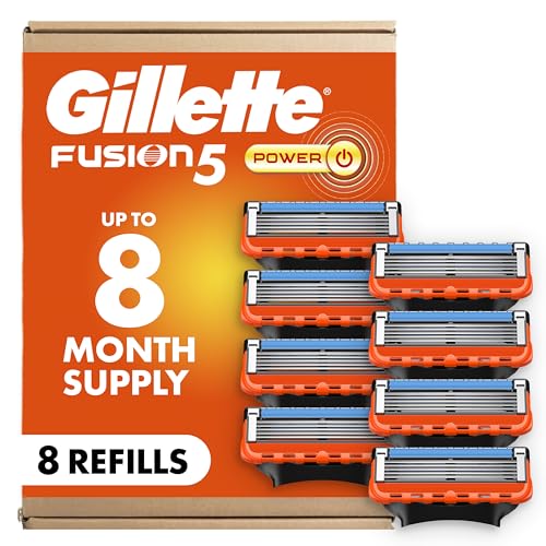 Gillette Fusion5 Power Razor Blade Refills for Men, 8 Count, with Precision Trimmer