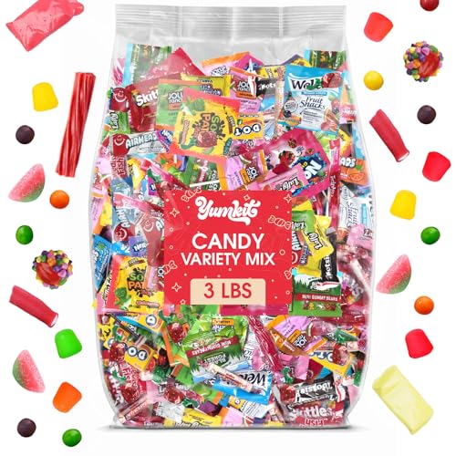 Bulk Candy Variety Pack – 3lb Big Bag of Bulk Candy Individually Wrapped – Large Candies Variety Pack for Pinatas, Party Favors, & Easter Basket Stuffers