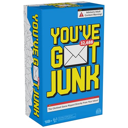 Spin Master Games, You’ve Got Junk - The Hilarious Spam-Filled Party Game, Adult Email Subject Line Cards for Friendsgiving, Happy Hour, Bachelorette Party, Adults, 3-10 Players, for Ages 18 & Up