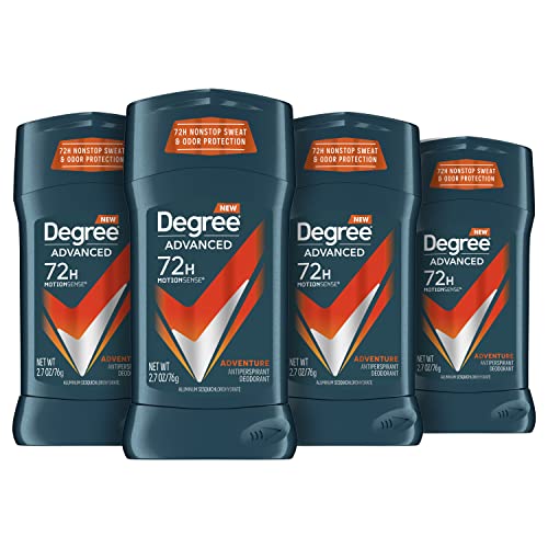 Degree Men Antiperspirant Deodorant Adventure Antiperspirant For Men With MotionSense Technology 2.7 oz, Pack of 4
