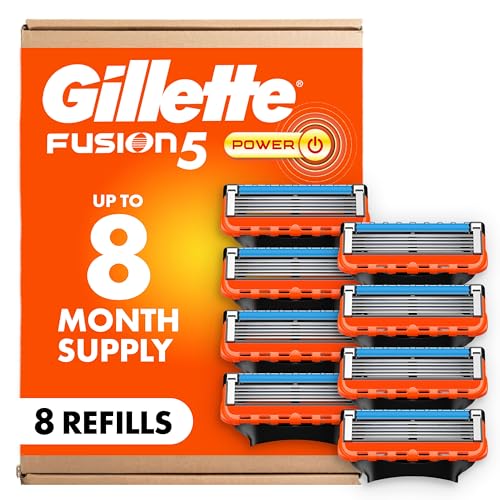 Gillette Fusion5 Power Razor Blade Refills for Men, 8 Count, with Precision Trimmer