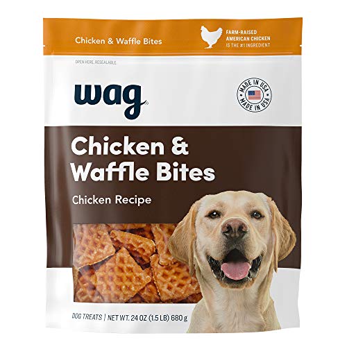 Amazon Brand - Wag Dog Treats, Chicken and Waffle Bites, 24 oz Resealable Pack of 1