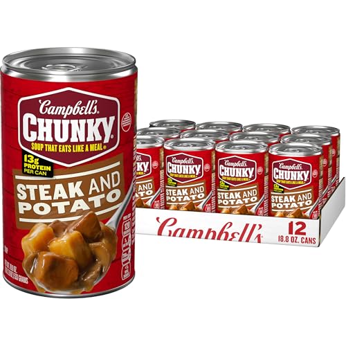 Campbell’s Chunky Soup, Steak and Potato Soup, 18.8 oz Can, Case of 12