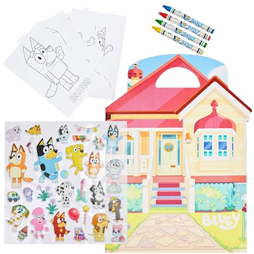 Bluey Stickers Activity Set for Kids with Crayons, Sticker Sheets, Coloring Sheets, Coloring Set, Travel-Friendly Arts & Crafts, Gifts for Kids