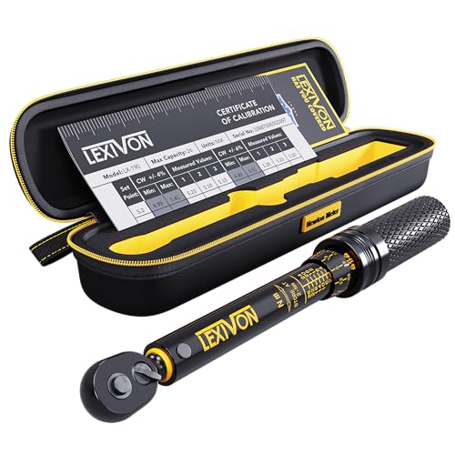 LEXIVON Bike Torque Wrench 1/4-Inch Drive, Newton Meter | 72-Tooth Gear, Dual-Direction Click Type, 2-26 Nm (17.7-230.1 in-lb) | Portable for Road & Mountain Bicycles (LX-190)