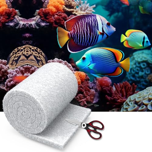 MAXTBEE Aquarium Filter Media Floss, 12” x 72" Cut to Fit Fish Tank Filters for Crystal Clear Water Roll Material Pond Pad Foam for Freshwater, Saltwater, Turtle Tanks, Reef & Koi Ponds