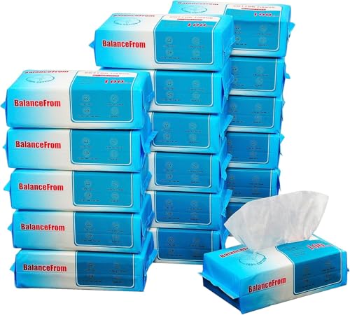 Elevon Multi-Purpose 100% Unscented Cotton Tissue Soft Dry Facial Cotton Wipes for Sensitive Skin, , White (Pack of 18)