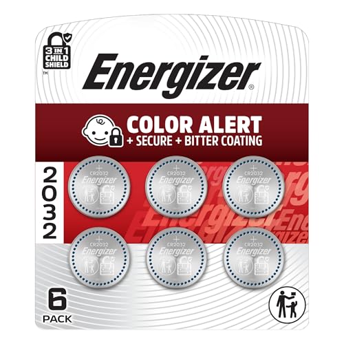 Energizer 2032 Batteries (6 Pack), 3V Lithium Coin Batteries