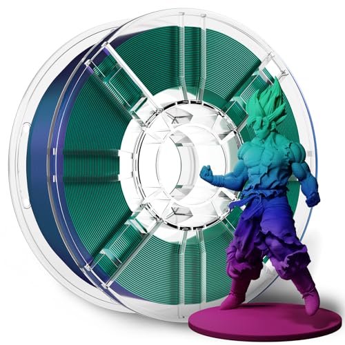 Dollate Silk PLA Filament 1.75mm Tri-Colors Red Blue Green 1KG, Shiny 3D Printer Filament Dimensional Accuracy +/- 0.02mm, 1kg Spool(2.2lbs) Fits for Most FDM 3D Printers