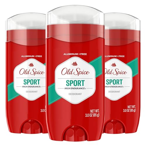 Old Spice Aluminum Free Deodorant For Men, High Endurance, 24/7 Sweat Defense & Odor Protection to Eliminate Odors, 24/7 Freshness & Lasting Scent, Sport Scent, 3.0 oz (Pack of 3)